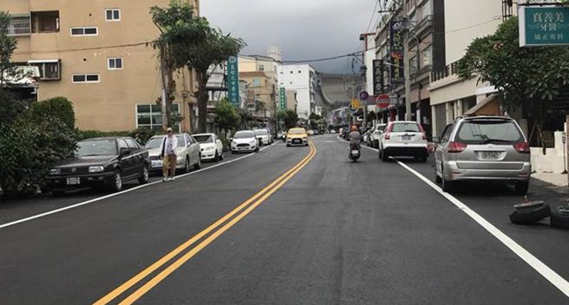 花蓮大地震後,吉安鄉莊敬道路修復變得更「好行」。(吉安鄉公所提供)