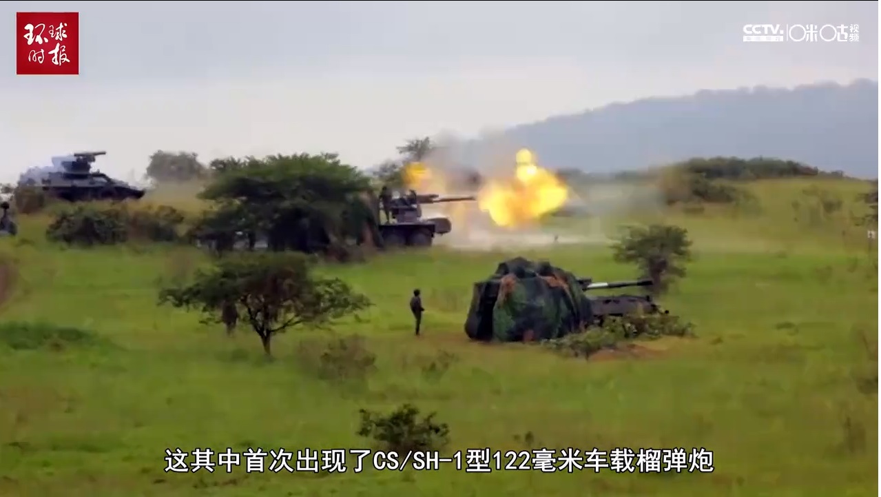 盧安達國防軍事演習出現大陸HJ-9A型反坦克飛彈。(截圖自秒拍視頻