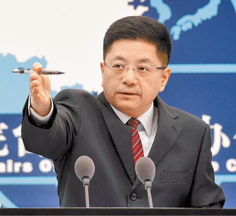 大陸國台辦發言人馬曉光3日發新聞稿,點名蔡英文總統是「赤裸裸宣洩兩國論」。(中新社資料照片)