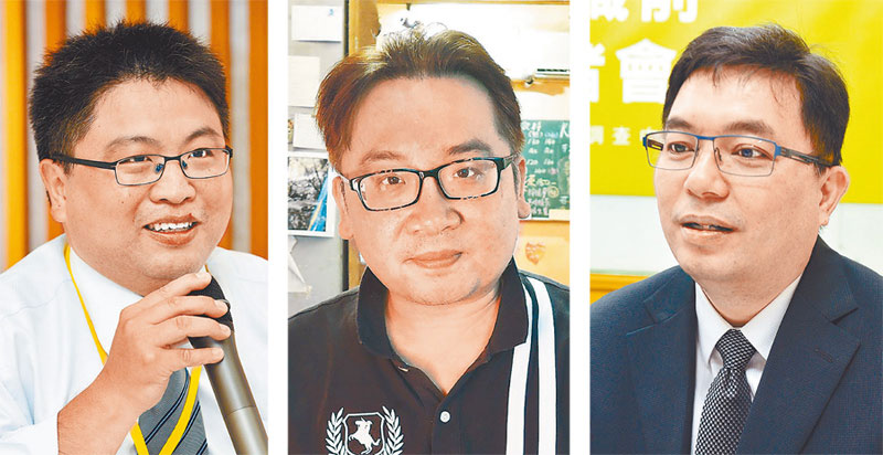 綠營學者洪耀南(右至左)、張宇韶、林廷輝曾於2017年11月赴上海出席「滬台青年論壇」。(本報系資料照片)