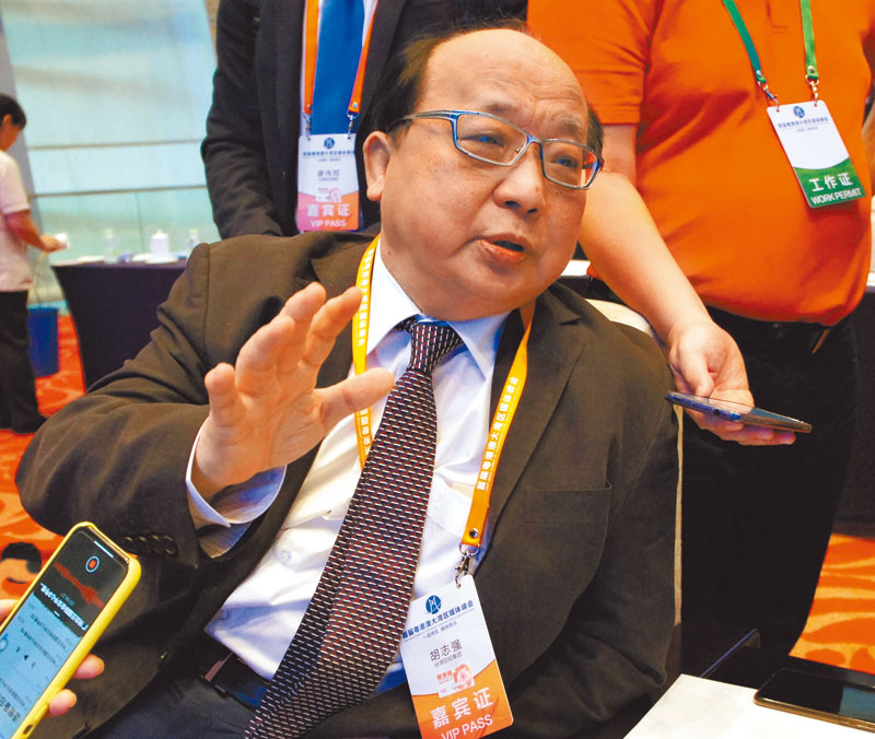 旺旺集團副董事長胡志強提出「閩粵台港澳」超大經濟區塊(MEB)構想。(記者葉文義攝)