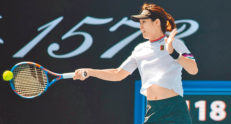 2019年澳洲網球公開賽元老賽女雙第一輪比賽中李娜出賽。 (新華社資料照片)