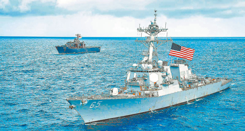 ▲2018年7月,美軍班福特號驅逐艦通過台海。(取自美國海軍官網)