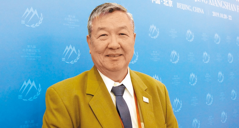 與會的台灣學者傅崑成表示,民進黨若繼續執政,大陸將對台全方位施壓。(記者張國威攝)