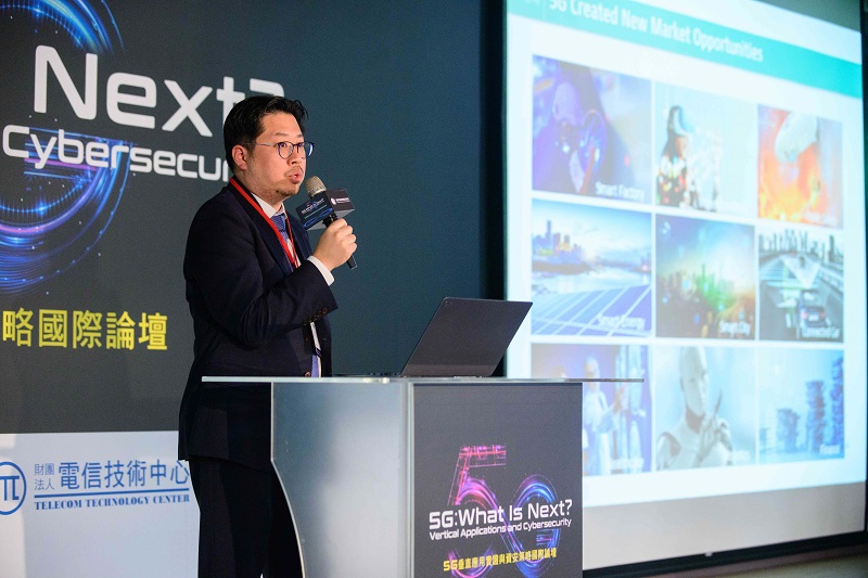 ▲韓國KT電信業者Ja Heung Koo處長來台分享南韓5G應用,他以2018年的冬季平昌奧運為例,「這是非常成功的試驗!」