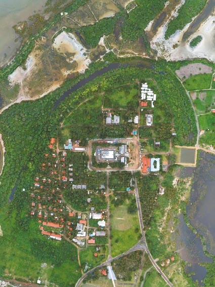 空拍曼泰港遺址。(四川大學考古系提供)