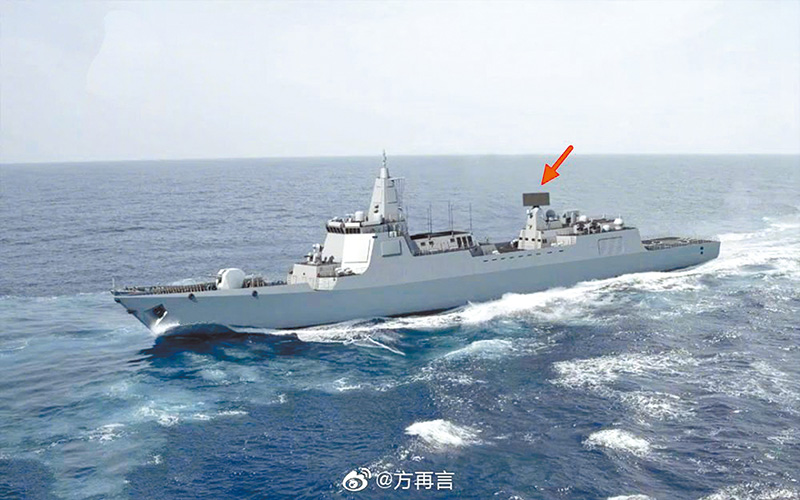 後桅雷達。 (取自新浪微博@方再言)
