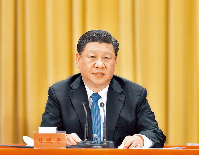 2019年1月2日,大陸國家主席習近平在《告台灣同胞書》發表40周年紀念會宣布「習五條」。(新華社)