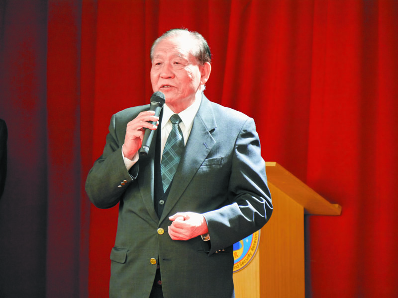 ▲國防研究院董事長霍守業表示,台灣盡到民主前哨的 責任,絕不會接受中共「一國兩制」。 (記者張國威攝)