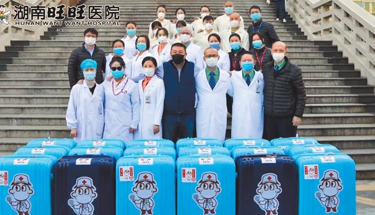 湖南旺旺醫院為抗疫派出醫護人員助陣。（Matt旺家影片截圖）