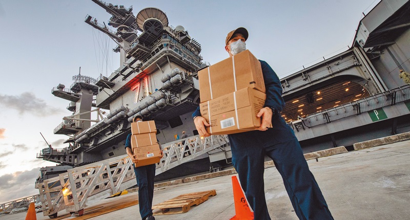 4月7日,美軍「羅斯福號」染疫,目前在關島海軍基地進行隔離。(取自美國海軍官網)