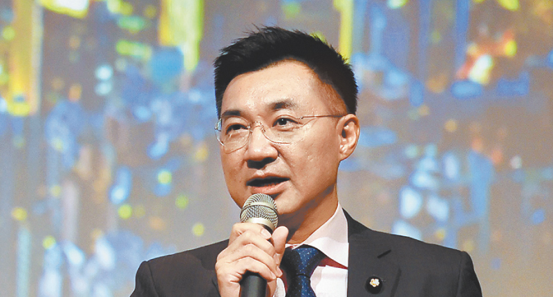 3月7日江啟臣當選中國國民黨主席。圖為2018年4月江啟臣訪港畫面。 (中新社資料照片)