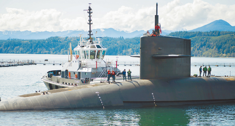 ▲美國俄亥俄級彈道飛彈潛艇羅茲島號。(取自美國海軍官網)