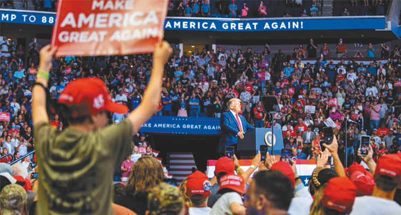 6月21日美國總統川普競選造勢。(取自Donald J. Trump Twitter)