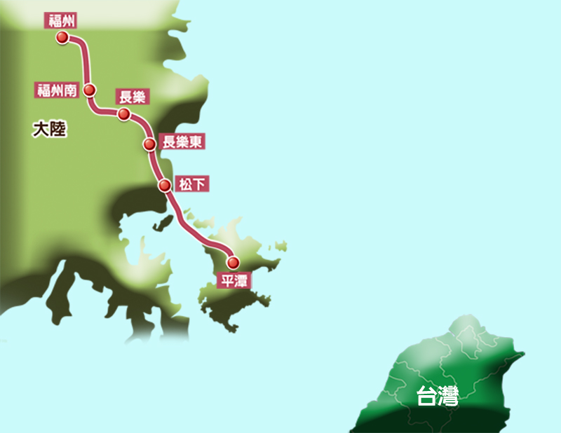 福平鐵路路線圖 資料來源：綜合福建媒體  繪圖：梁鴻欣