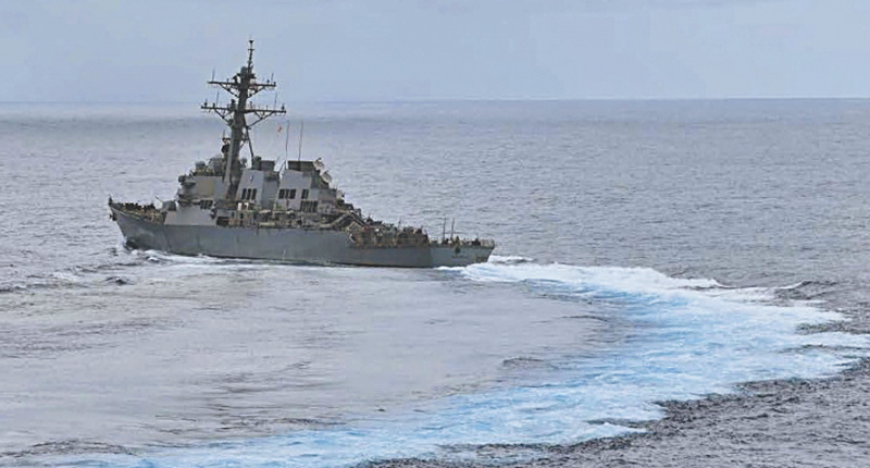 今年迄今美艦已9度通過台海。圖為美國海軍第7艦隊飛彈驅逐艦班福特號。(取自美國海軍第7艦隊官網)