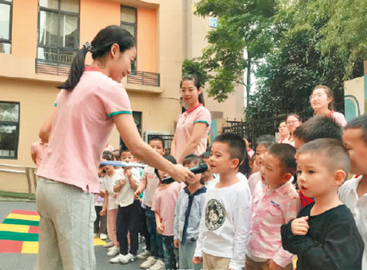 9月16日,西安一家幼稚園舉辦節約糧食主題教育活動。(取自微博@陝西西咸新區)