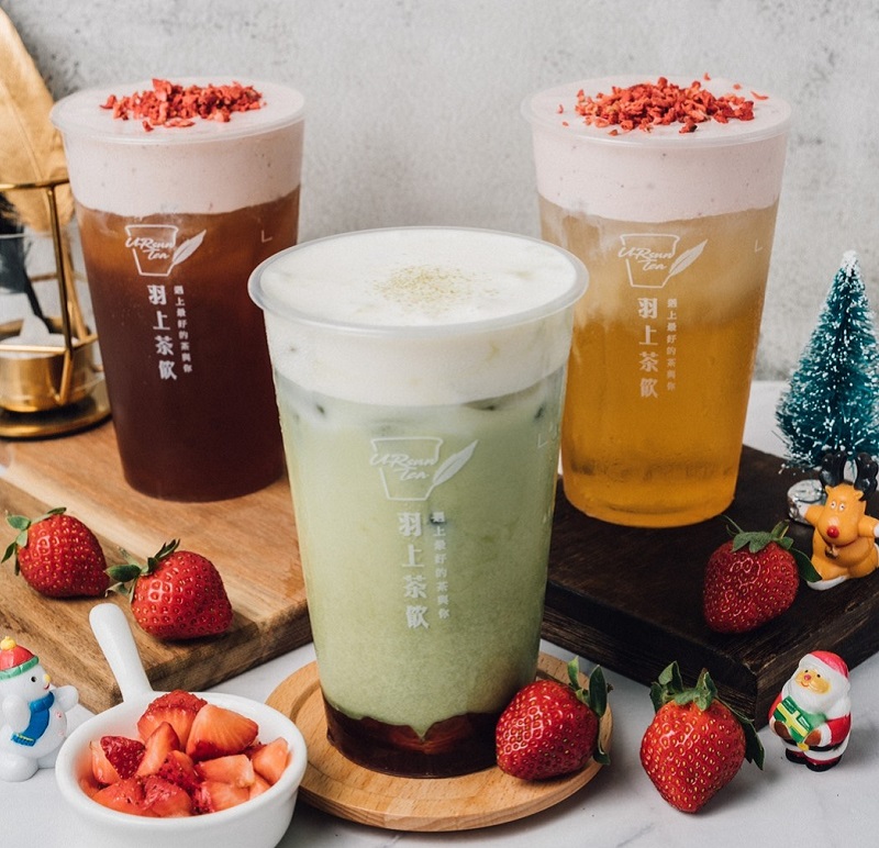 (左)果香草莓奶蓋、莓好厚抹茶(中)、草莓茶王蓋(右)(圖/業者提供)