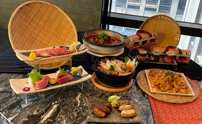 饗賓餐旅本次插旗義享天地,特別選用高雄在地食材─龍膽石斑,推出五道義享限定菜色與獨家伴手禮「醬醬好作伴」.