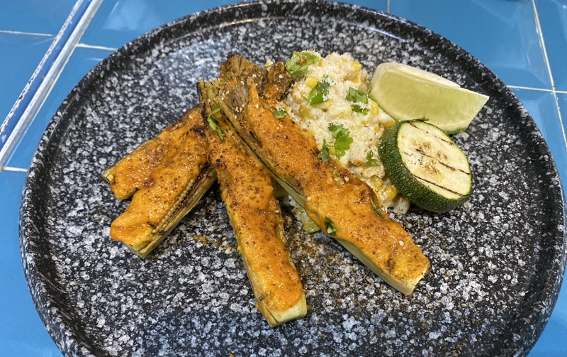 黑松露燉飯佐墨西哥烤玉米