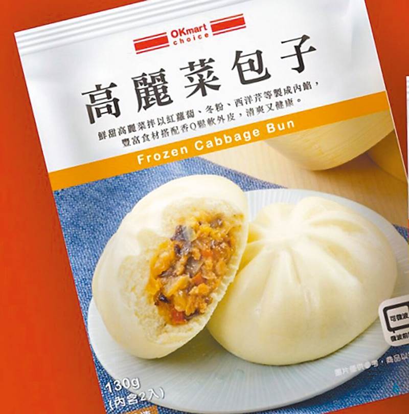 OKmart高麗菜包可作為早餐、消夜無負擔選擇。(摘自OKmart臉書)