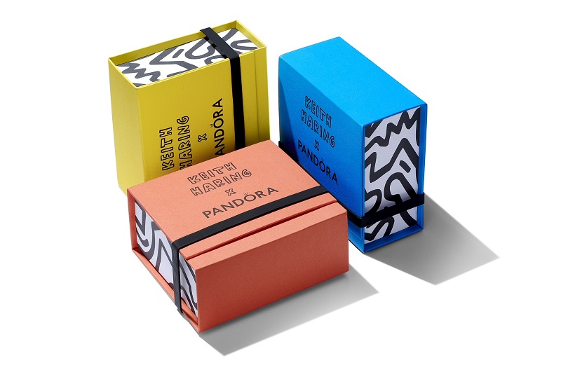 Keith Haring x Pandora 首度藝術家聯名系列包裝. (圖/pandora提供)